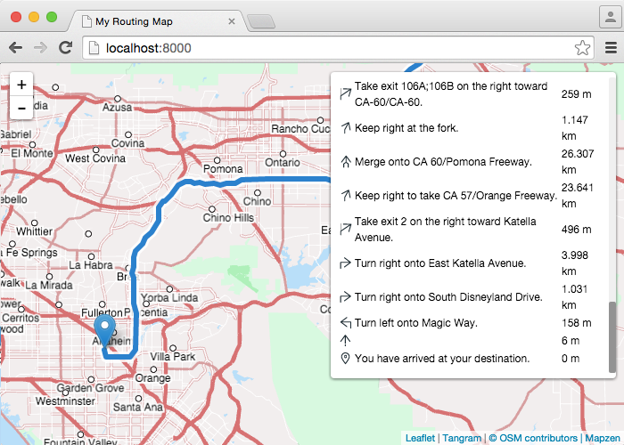 Example map after completing the tutorial