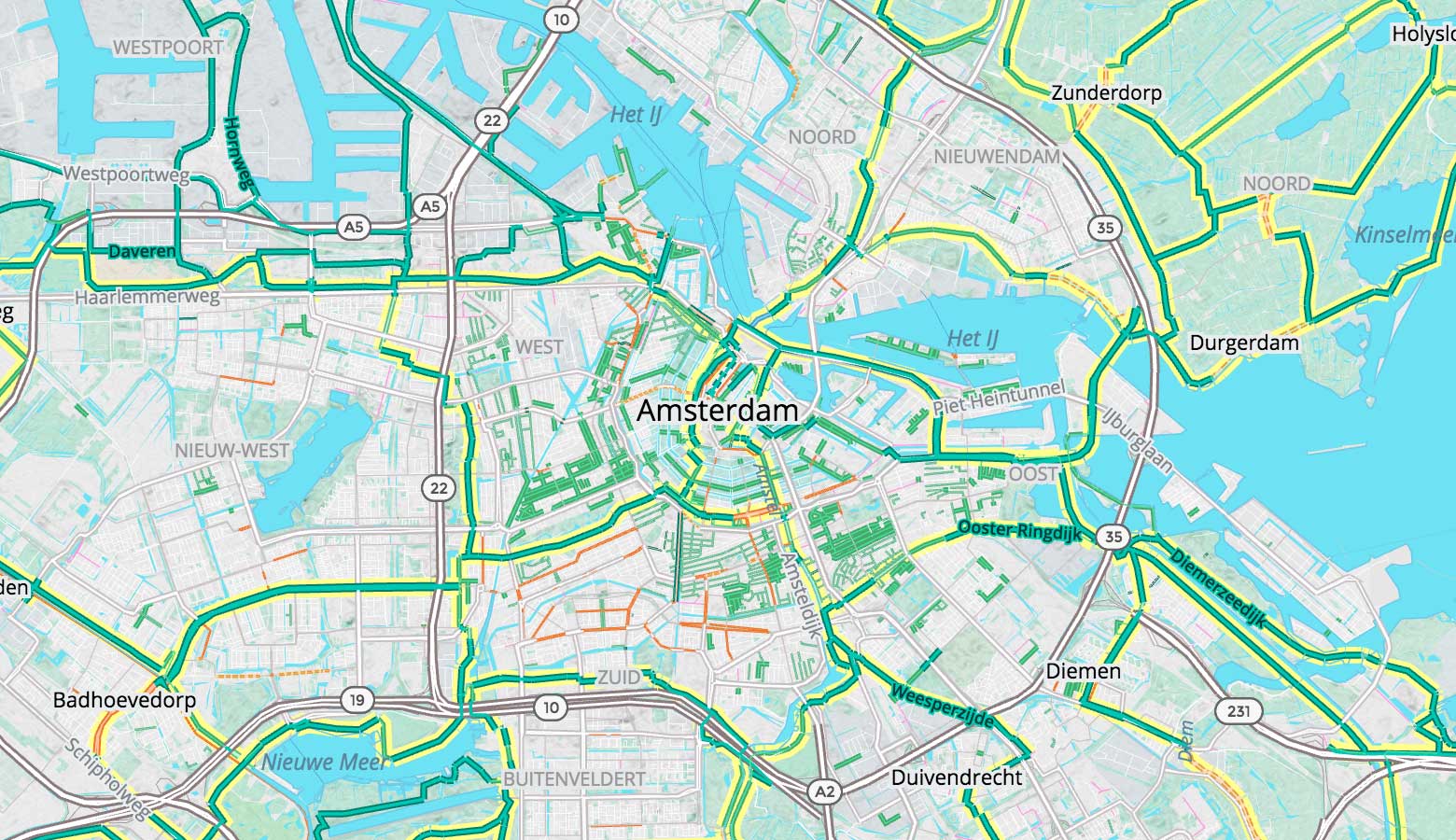 bike tour map amsterdam