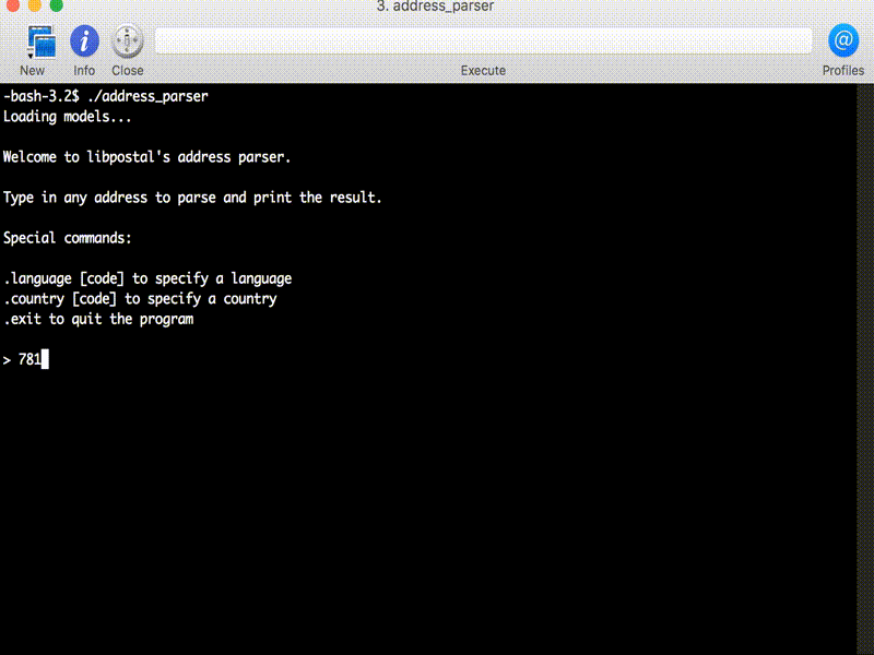 Parsing addresses with libpostal's command-line client