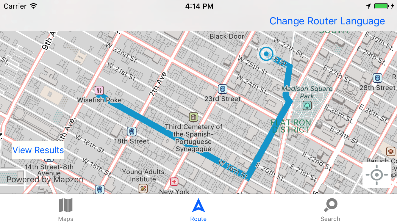 Mapzen iOS SDK demo app