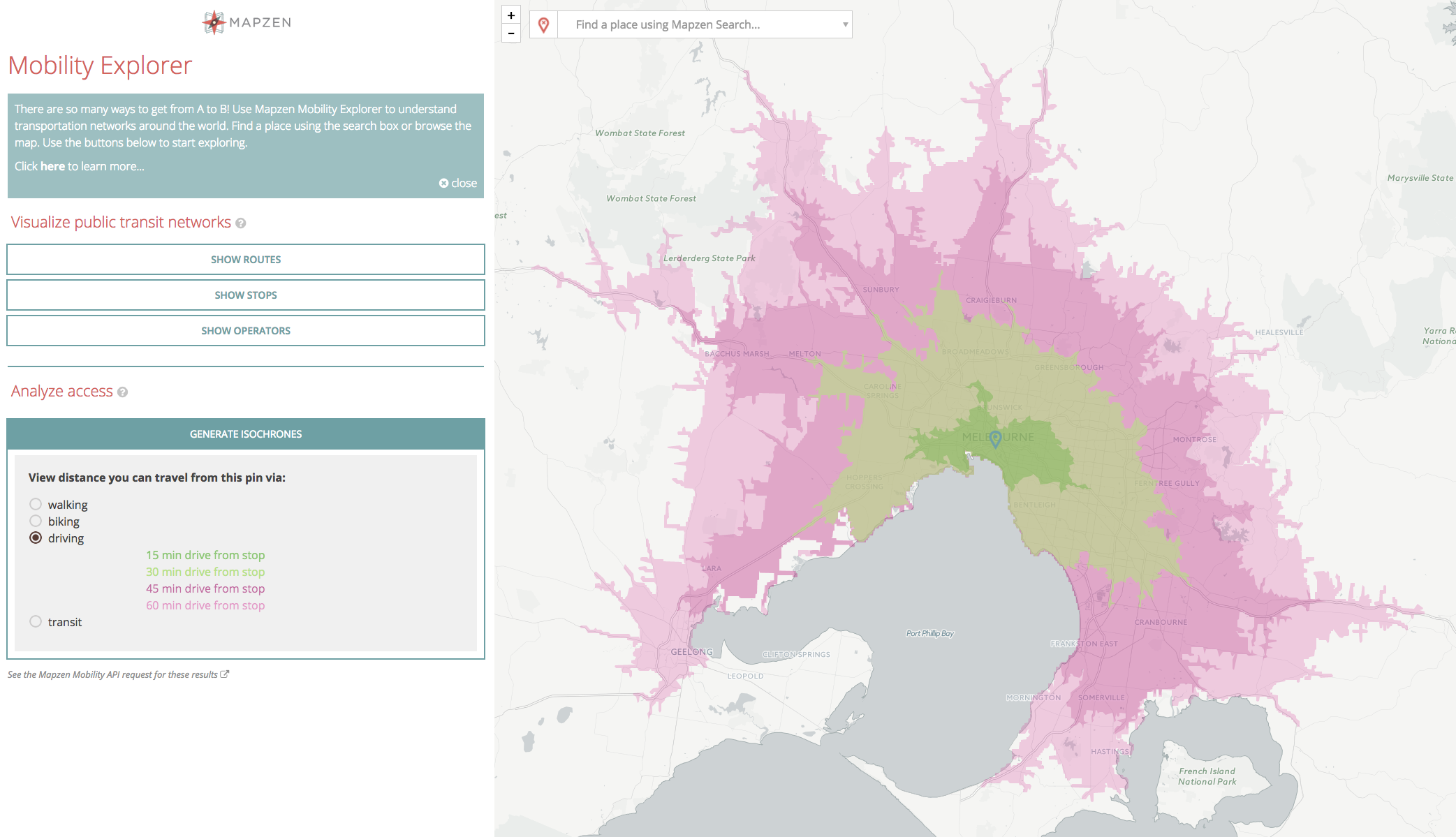 Isochrone Map