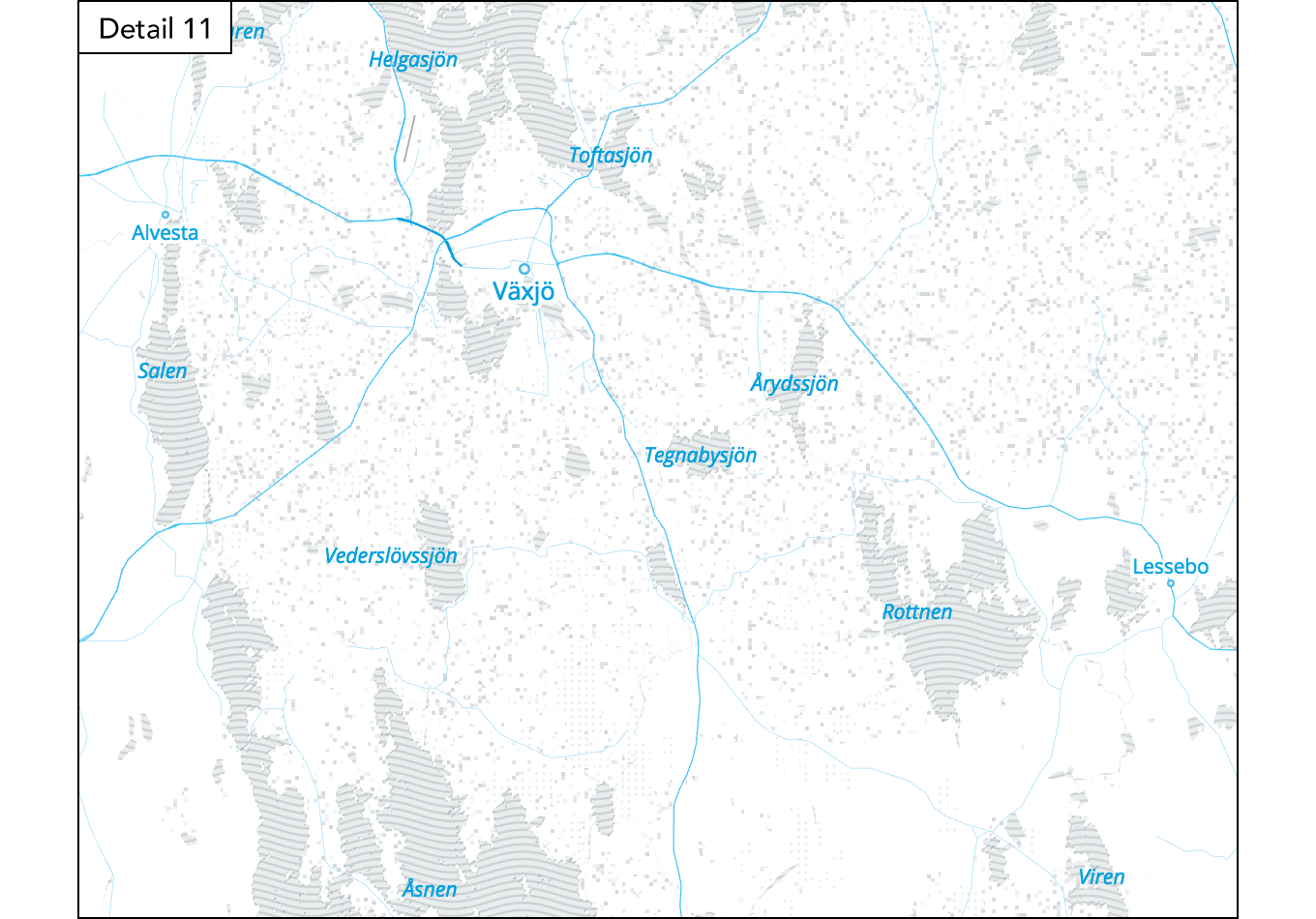 Water bodies around Växjö