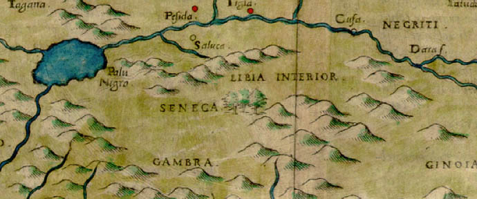 1561 Girolami Ruscelli map of West Africa