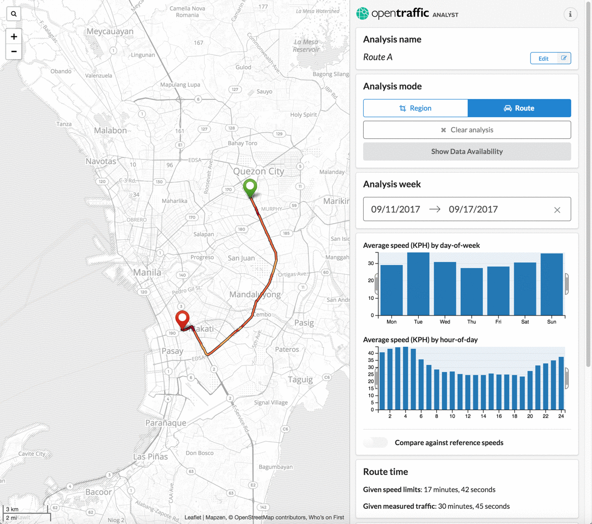 a route in Manila