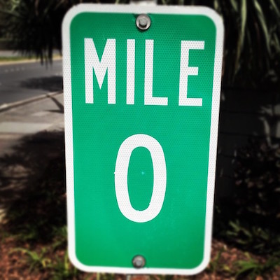 mile marker zero sign