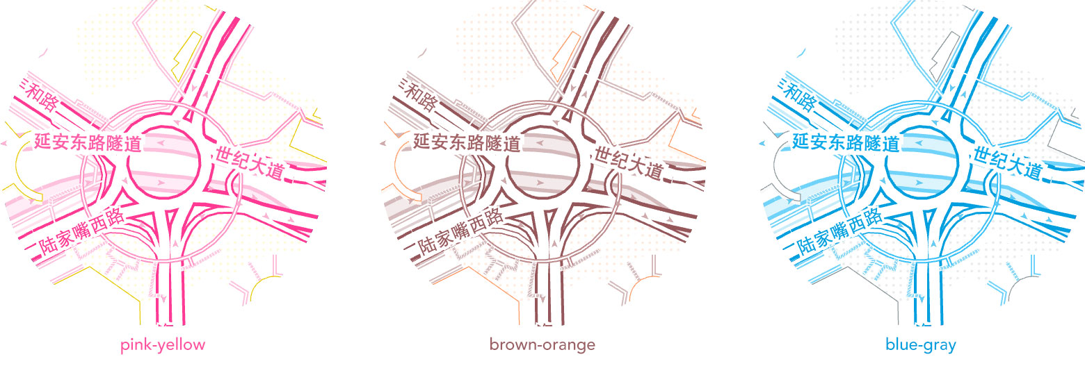 Mingzhu Roundabout in Pudong in two color themes in Refill