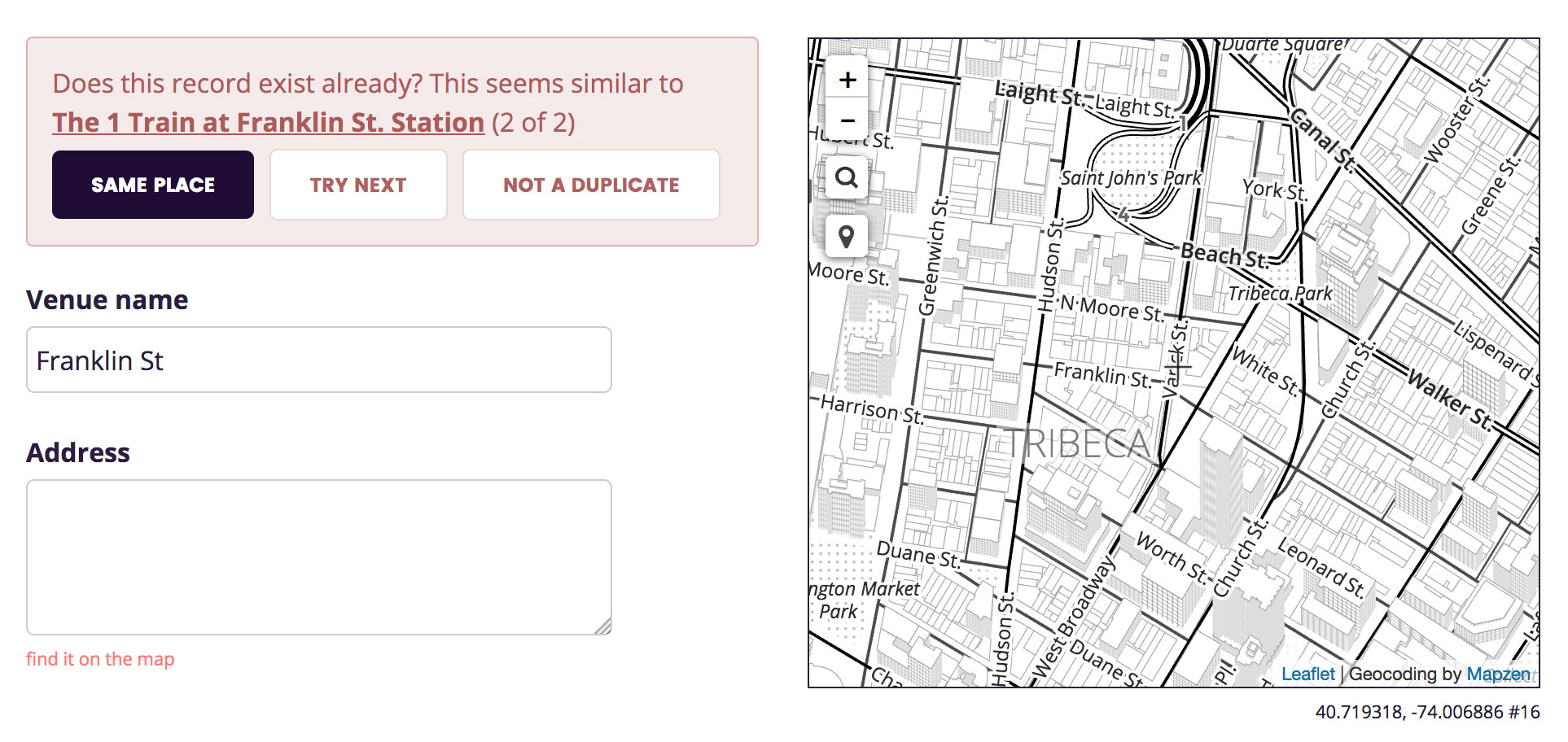 Dupe UI: 1 train at Fulton St