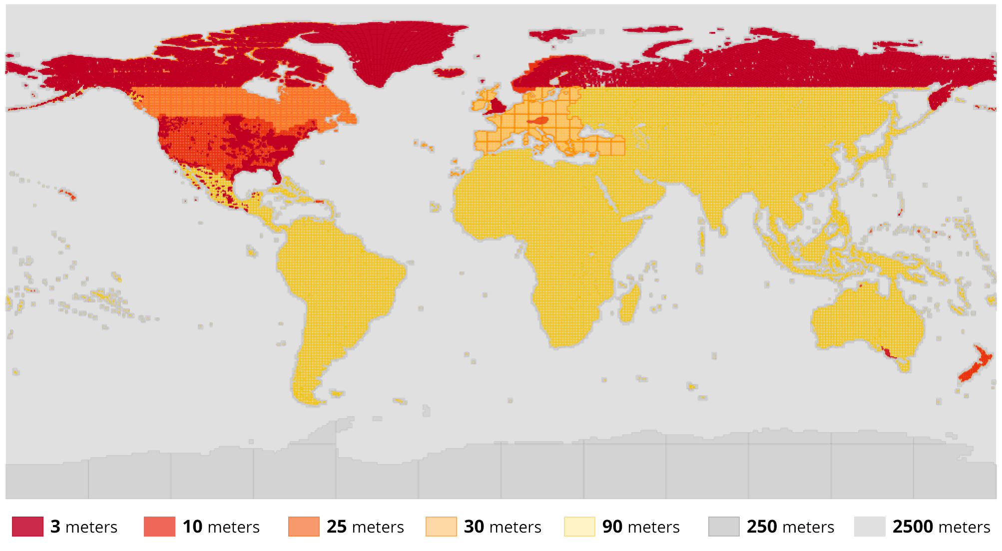 A rendering of the polygons in the footprints database