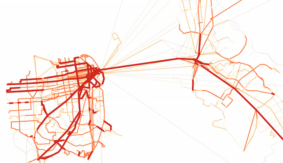 Visualizing frequent transit networks
