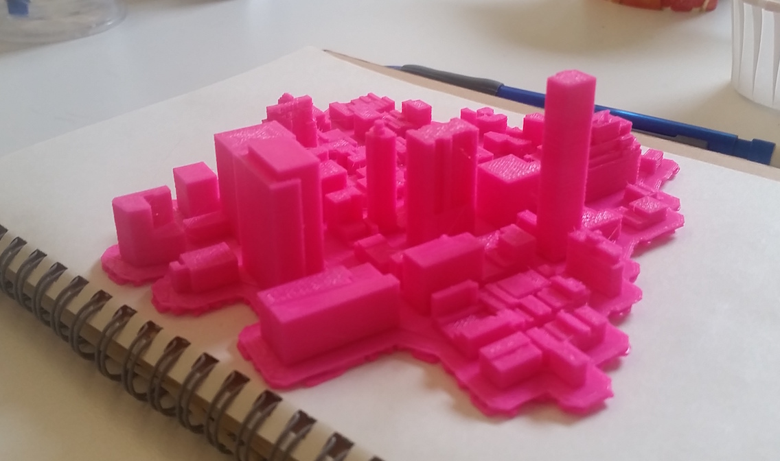 3D printed tile of Manhattan
